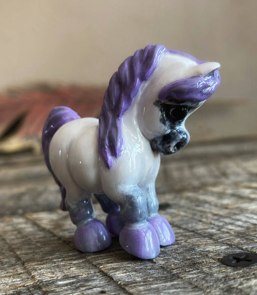 White and Purple Pony